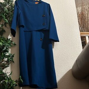Chic Long Sleeve Blue Dress